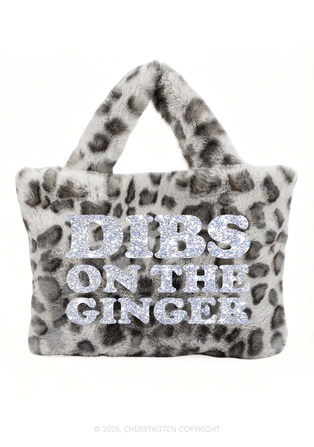Glitter Dibs On The Ginger St Patricks Y2K Plush Leopard Handbag Cherrykitten
