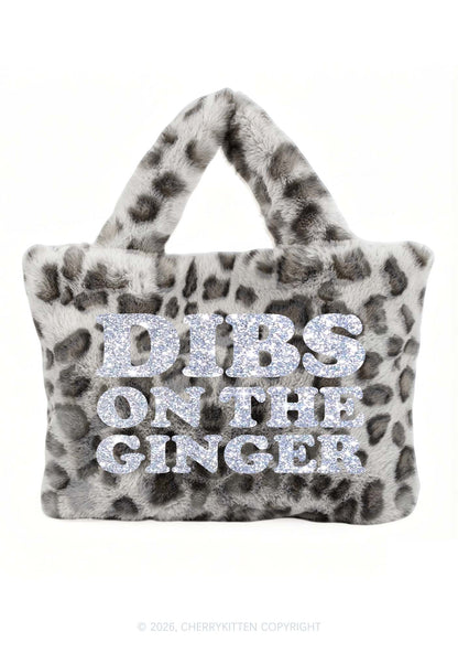 Glitter Dibs On The Ginger St Patricks Y2K Plush Leopard Handbag Cherrykitten