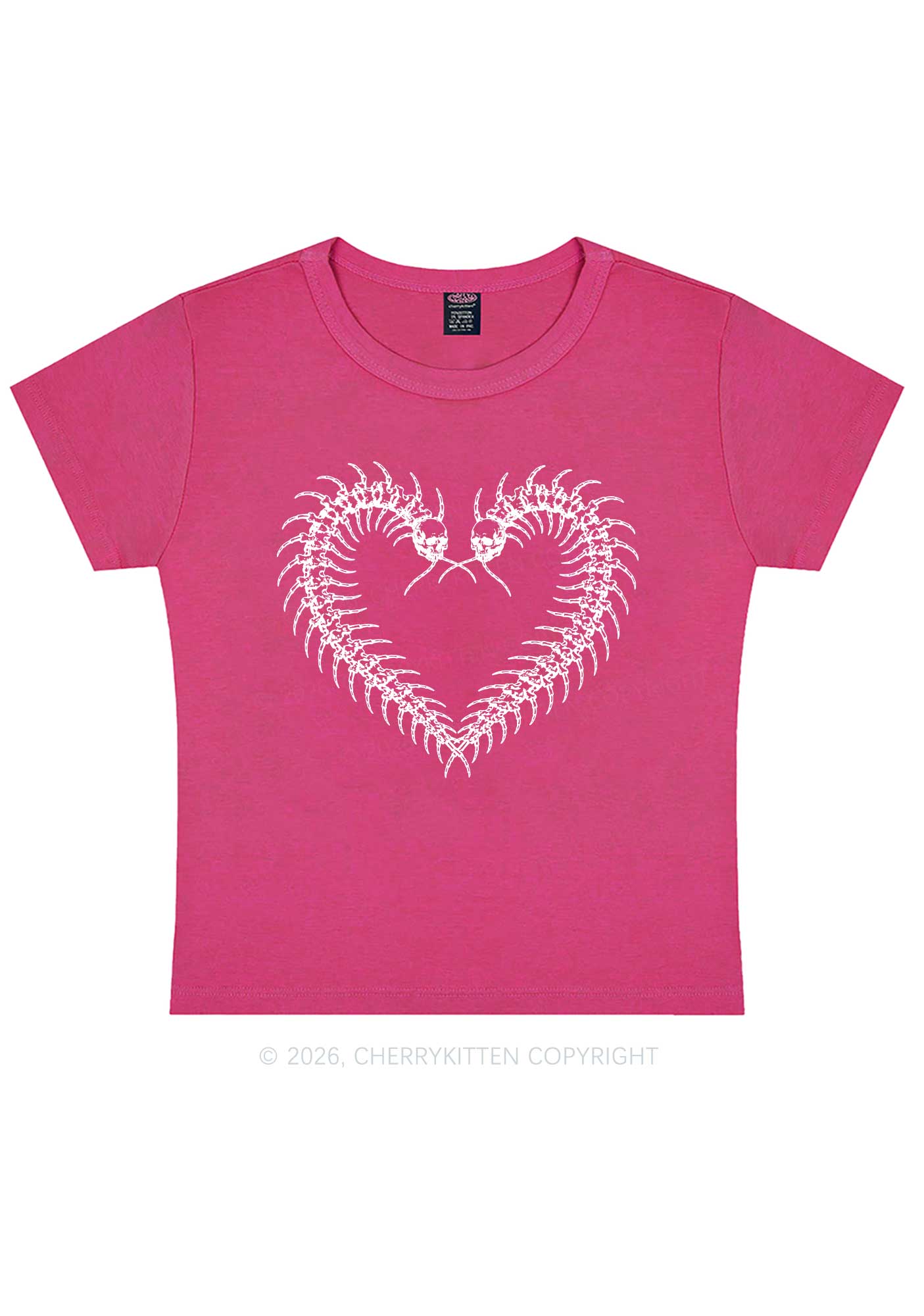 Halloween Centipede Heart Shape Y2K Baby Tee Cherrykitten