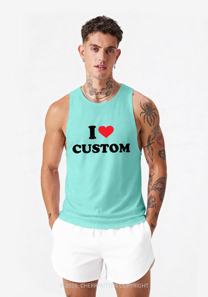 I Love Custom Personalized Y2K Men Racerback Tank Top Cherrykitten