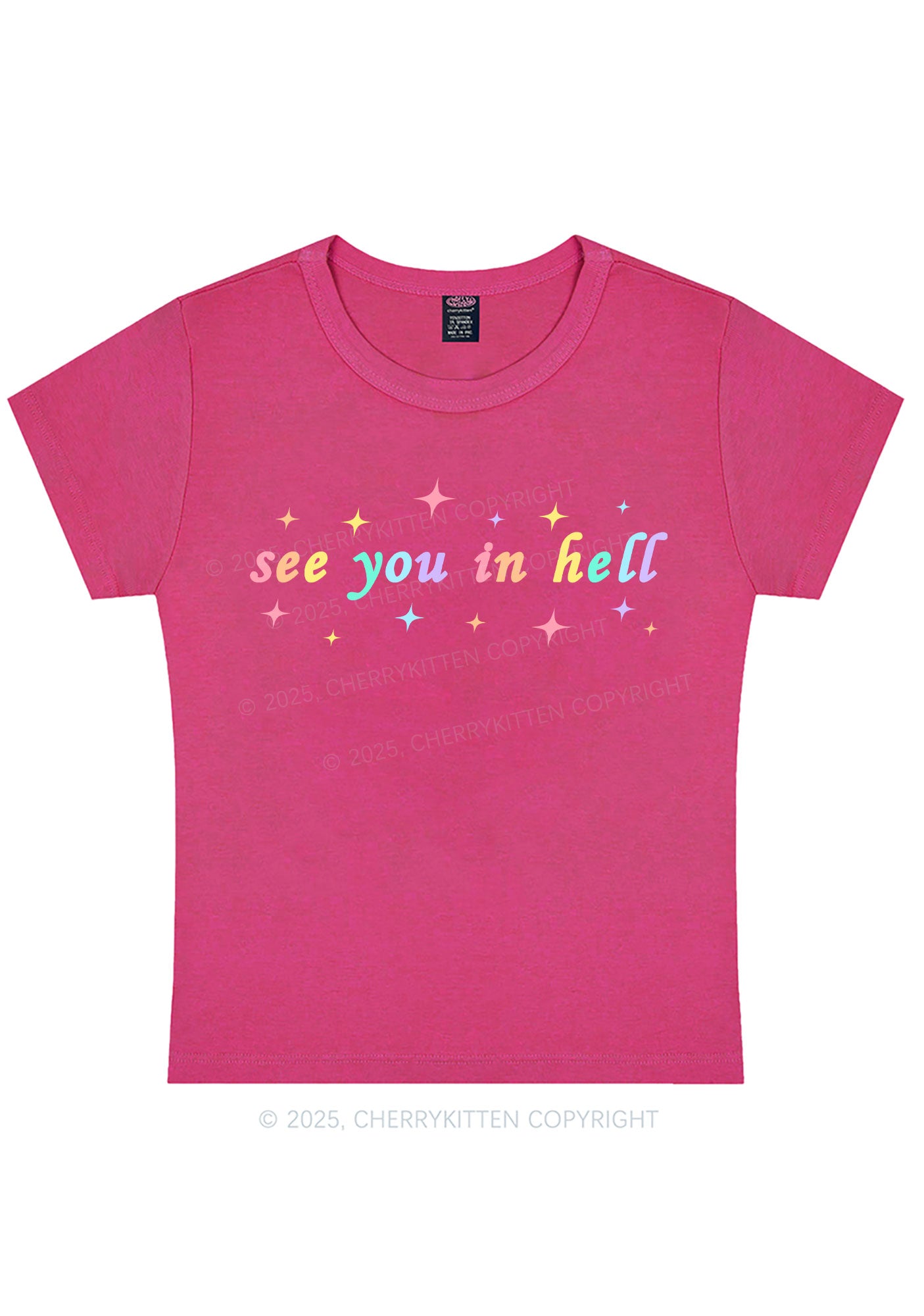 Curvy See You In Hell Pride Y2K Baby Tee Cherrykitten