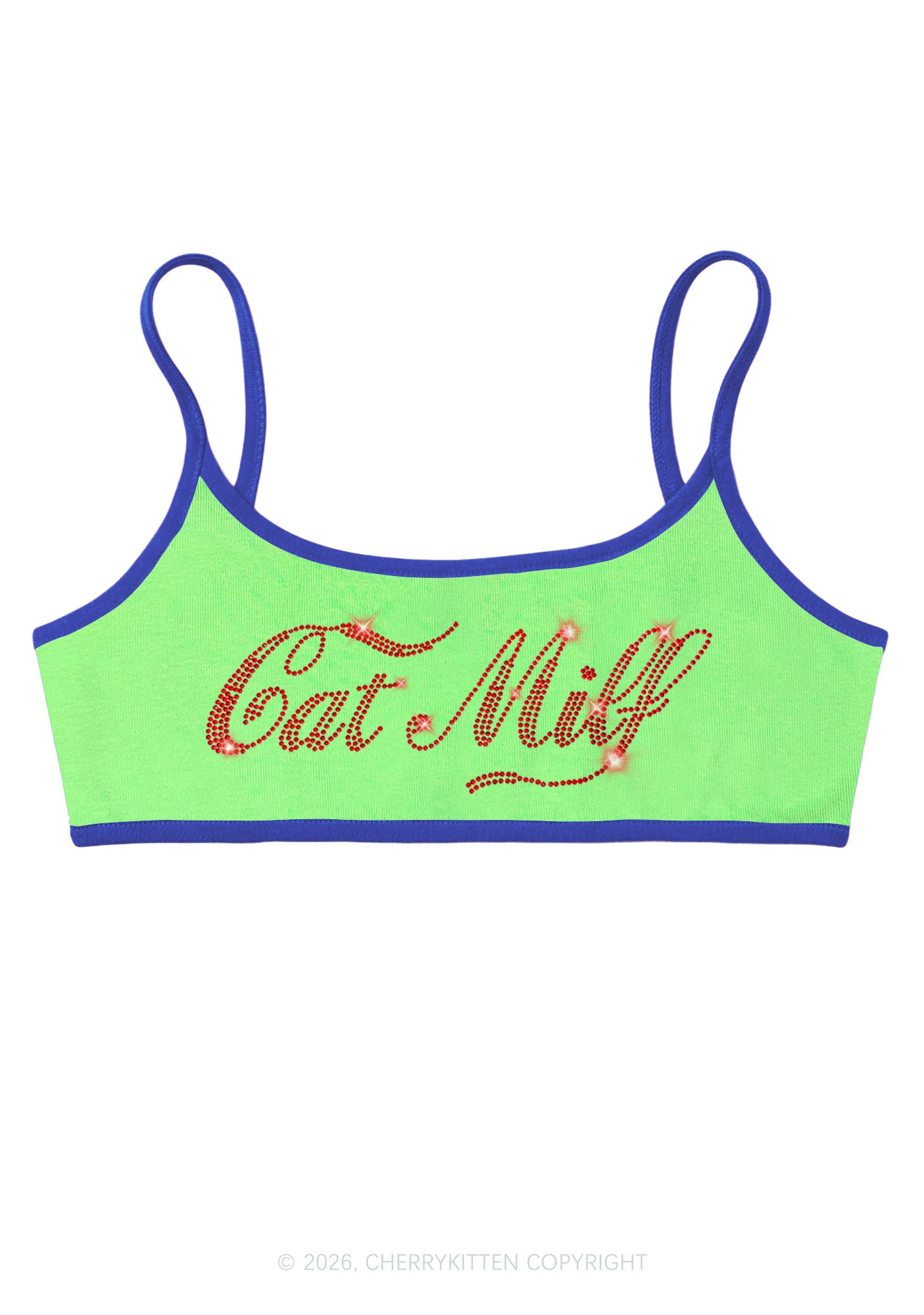 Rhinestone Cat Mxxf Y2K Super Crop Cami Cherrykitten