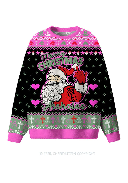 Merry Santa Y2K Christmas Knit Sweatshirt Cherrykitten