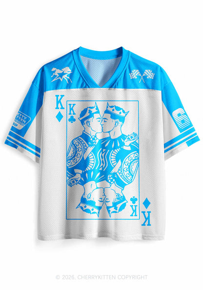 Blue Gay King Pride Y2K Sport Jersey Shirts Cherrykitten