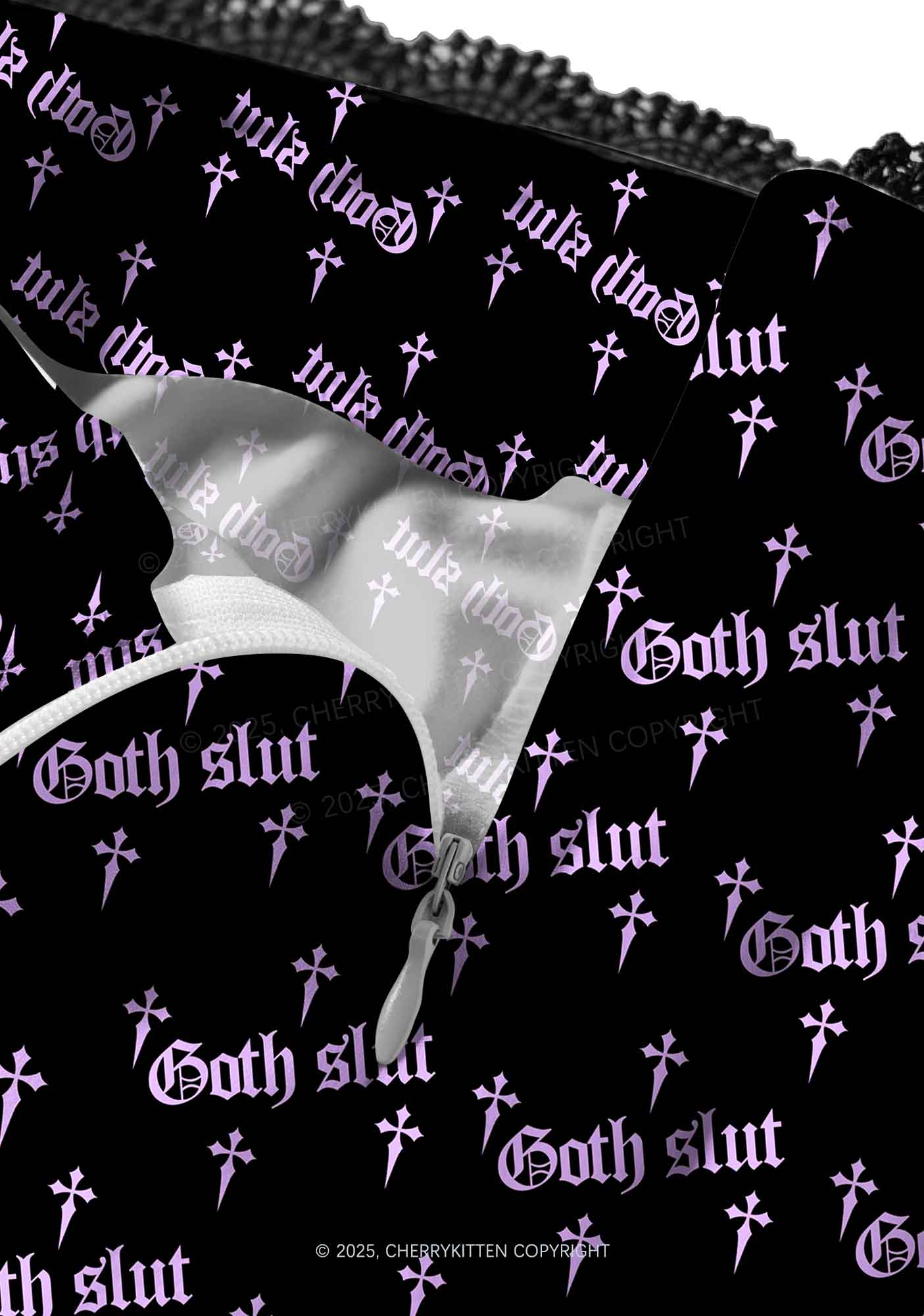 Halloween Pink Goth Slxt Y2K Print Midi Skirt Cherrykitten