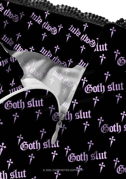 Halloween Pink Goth Slxt Y2K Print Midi Skirt Cherrykitten