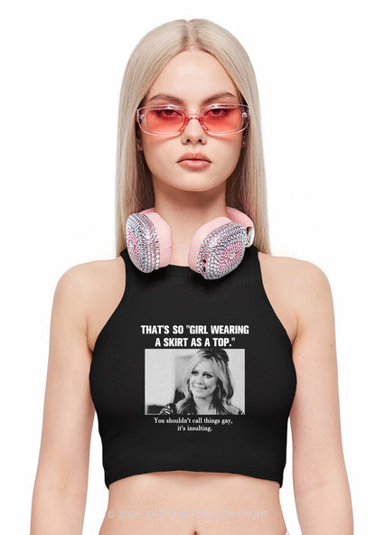 Girl Wearing A Skirt As A Top Y2K Crop Tank Top Cherrykitten