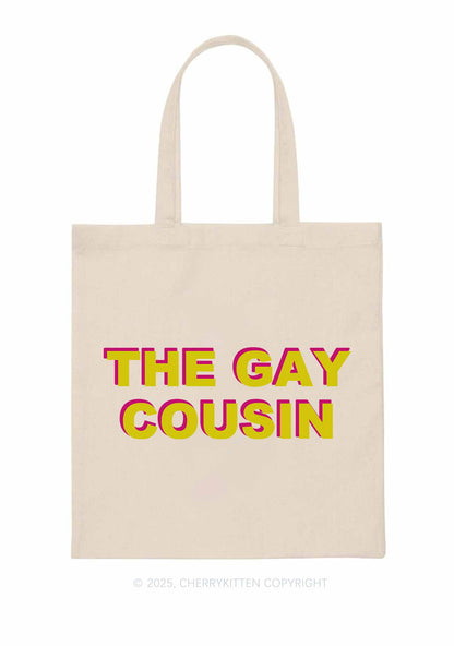 The Gay Cousin Pride Y2K Canvas Tote Bag Cherrykitten