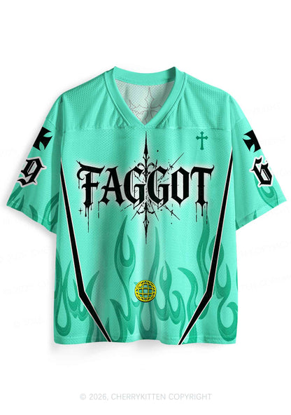 Mint Green Gothic Faggot Pride Y2K Sport Jersey Shirts Cherrykitten