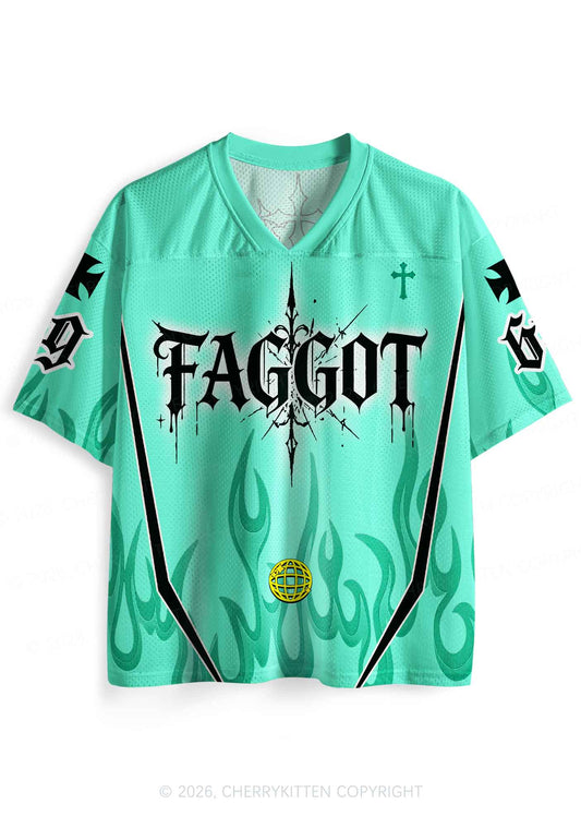Mint Green Gothic Faggot Pride Y2K Sport Jersey Shirts Cherrykitten