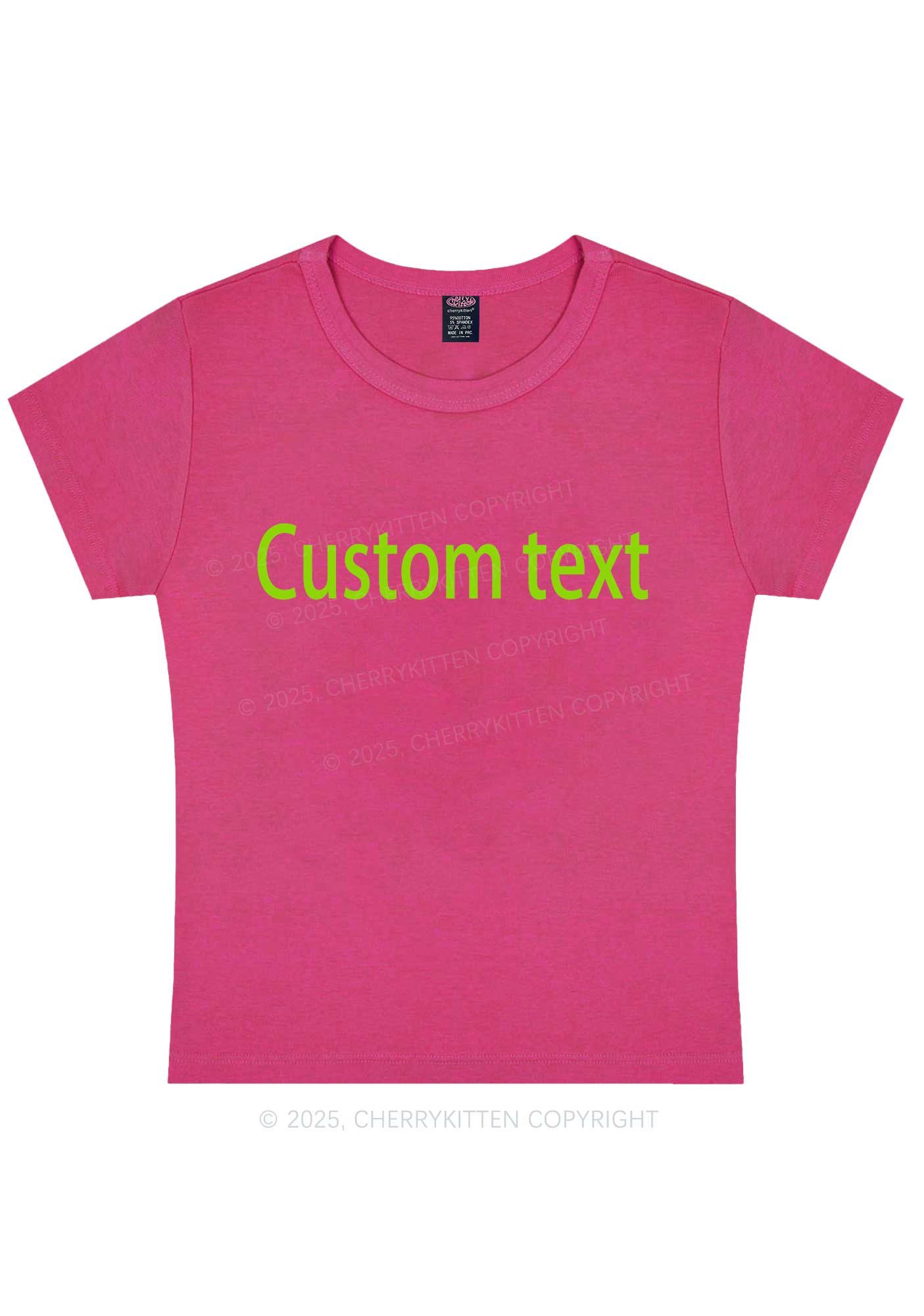 Custom Brat Text Y2K Baby Tee Cherrykitten