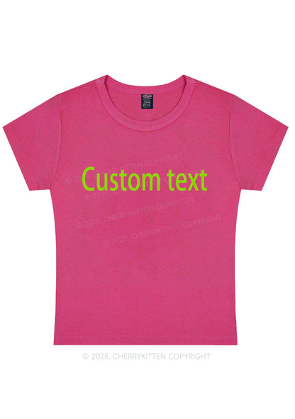 Custom Brat Text Y2K Baby Tee Cherrykitten
