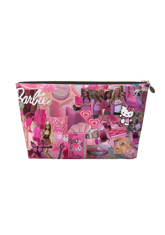 Pink Girl Y2K Leather Makeup Bag Cherrykitten