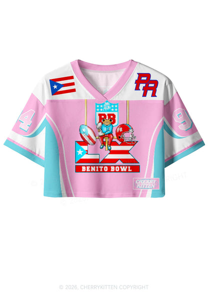 Pink Frog Y2K Crop Sport Jersey Shirts Cherrykitten