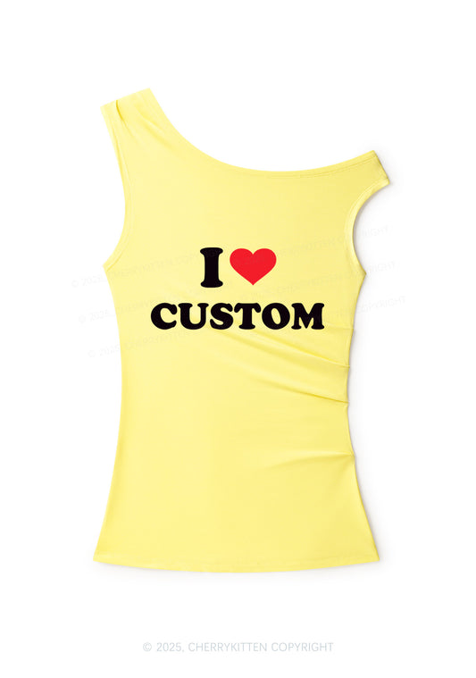 I Love Custom Personalized Y2K Off Shoulder Tank Top Cherrykitten