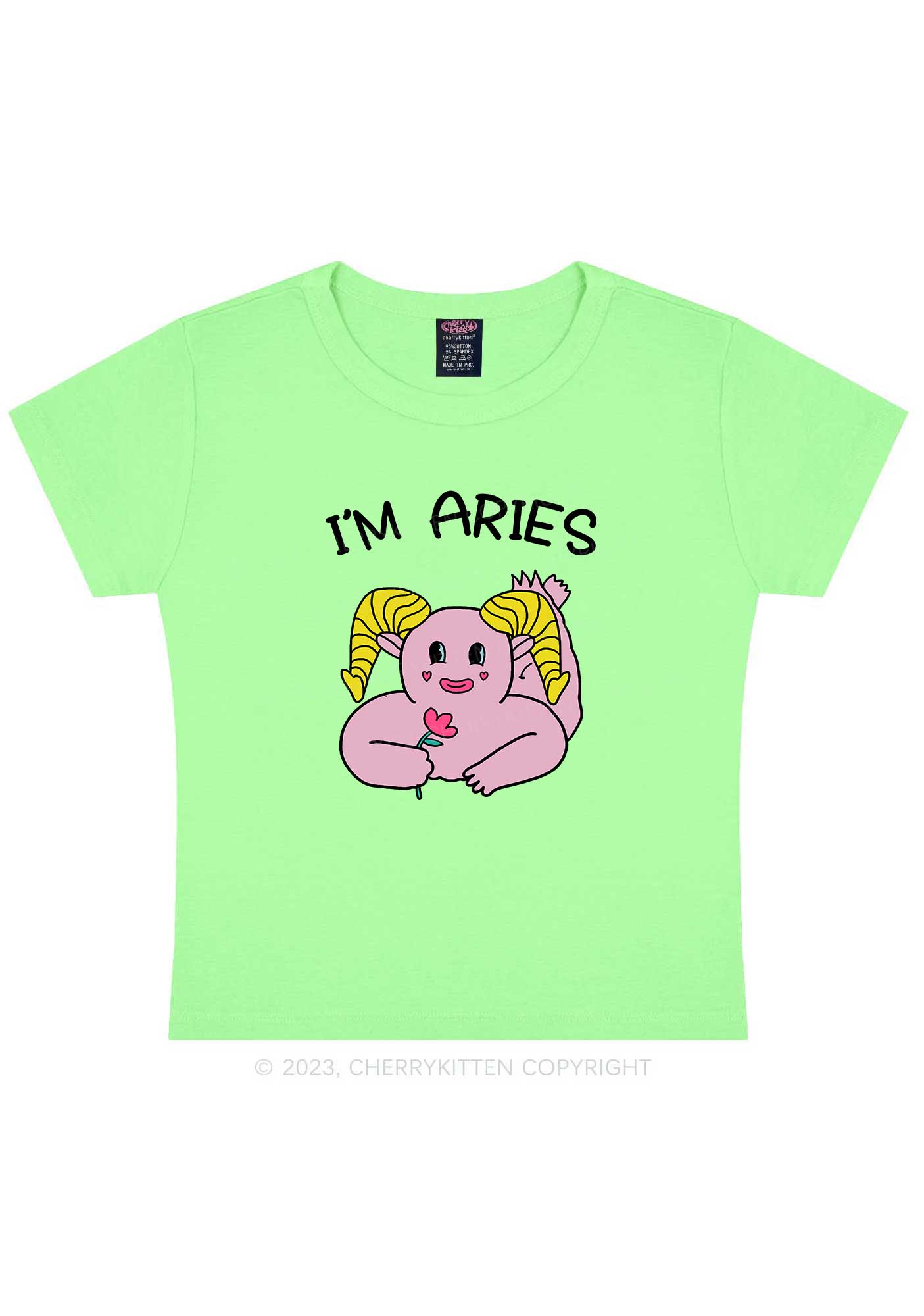 I'm Aries Y2K Baby Tee Cherrykitten