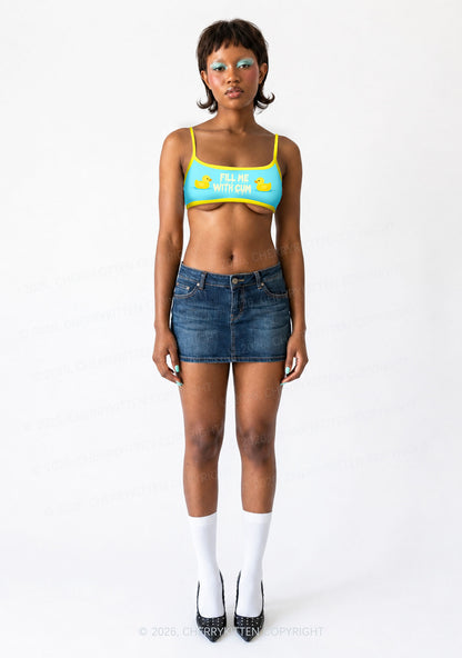 Fill Me With Cxm Ducks Y2K Print Super Crop Cami Cherrykitten