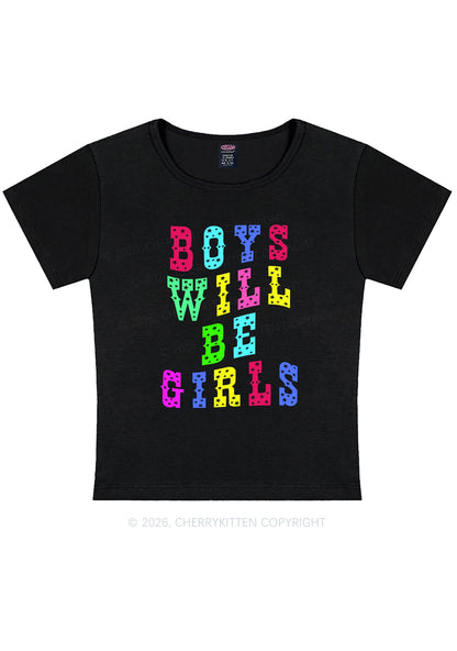 Boys Will Be Girls Pride Y2K Baby Tee Cherrykitten