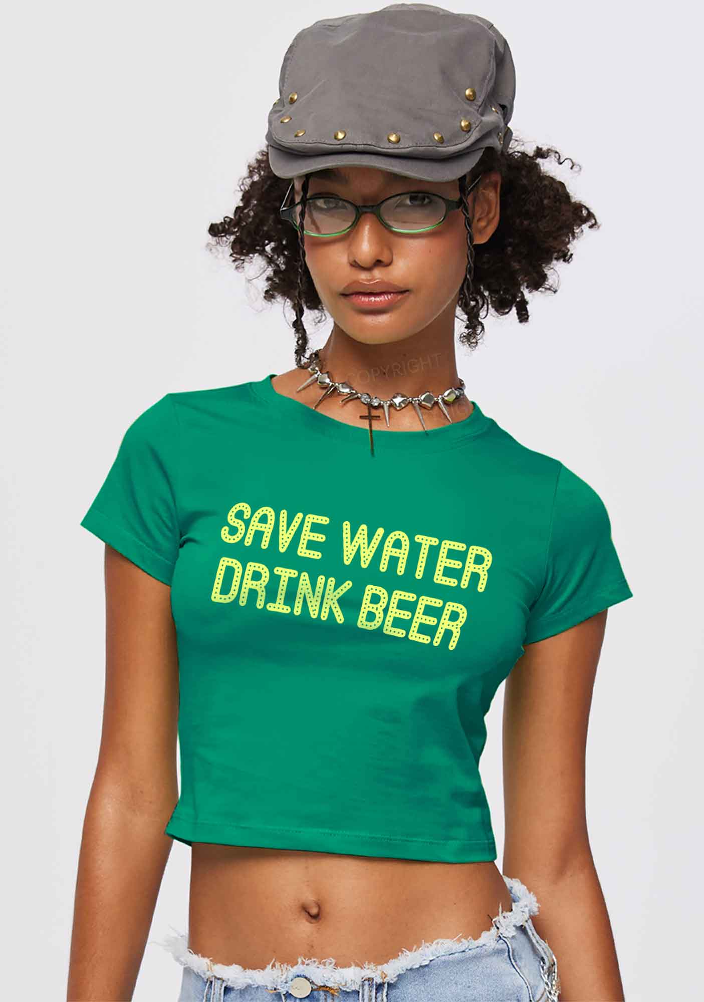Save Water Drink Beer St Patricks Y2K Baby Tee Cherrykitten