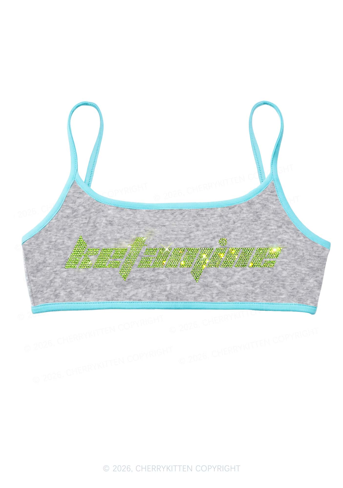 Rhinestone Ketamxxe Y2K Super Crop Cami Cherrykitten