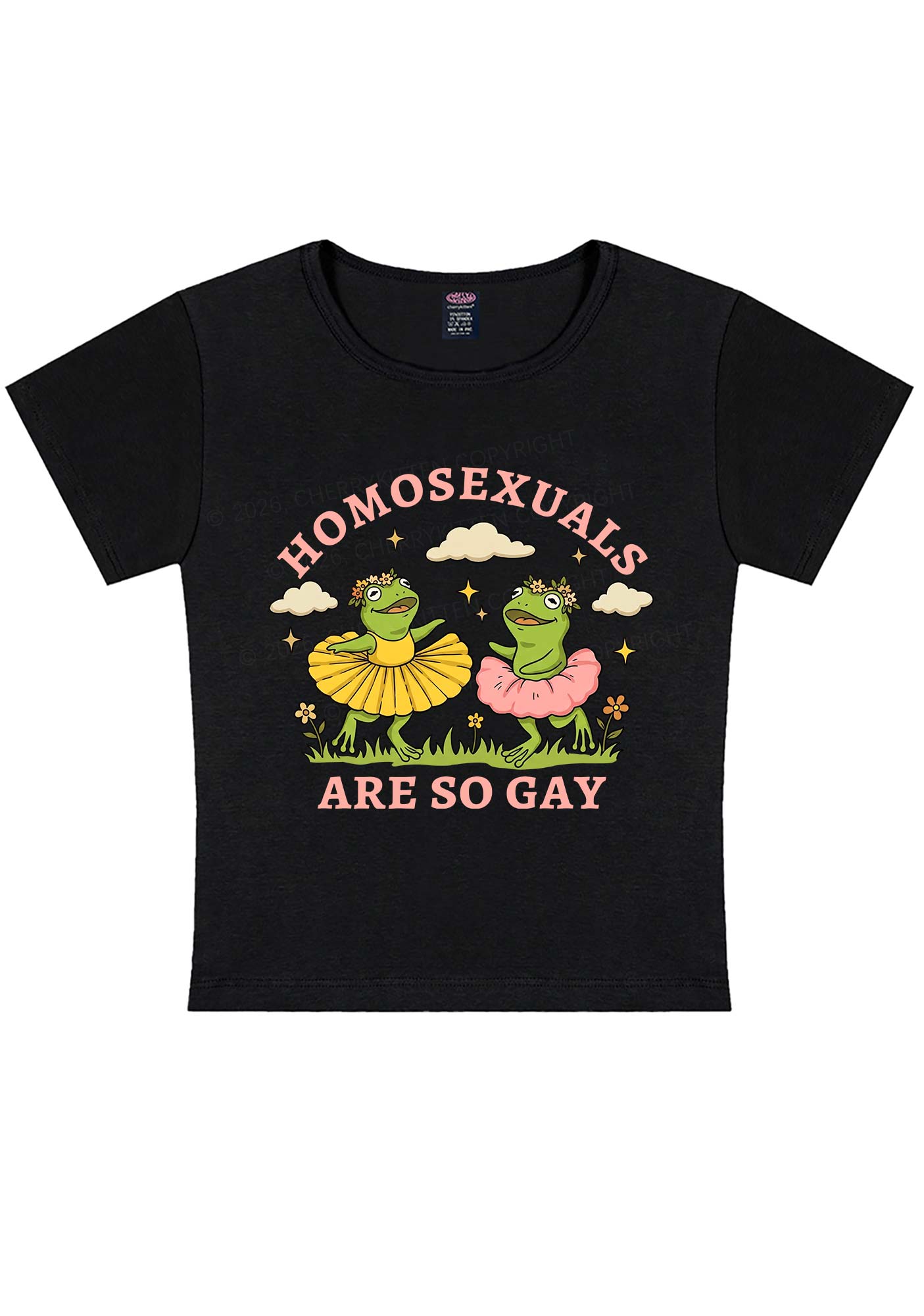 Homosexuals Are So Gay Pride Y2K Baby Tee Cherrykitten