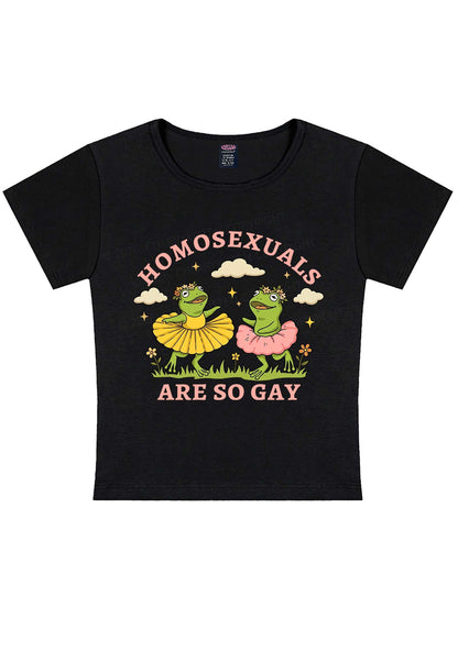 Homosexuals Are So Gay Pride Y2K Baby Tee Cherrykitten