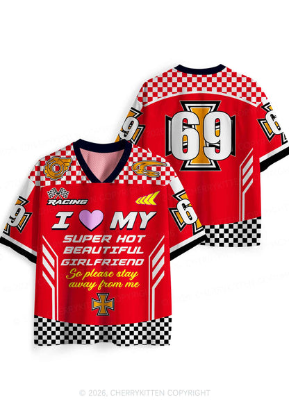 I Love My Super Hot GF Y2K Sport Jersey Shirts Cherrykitten