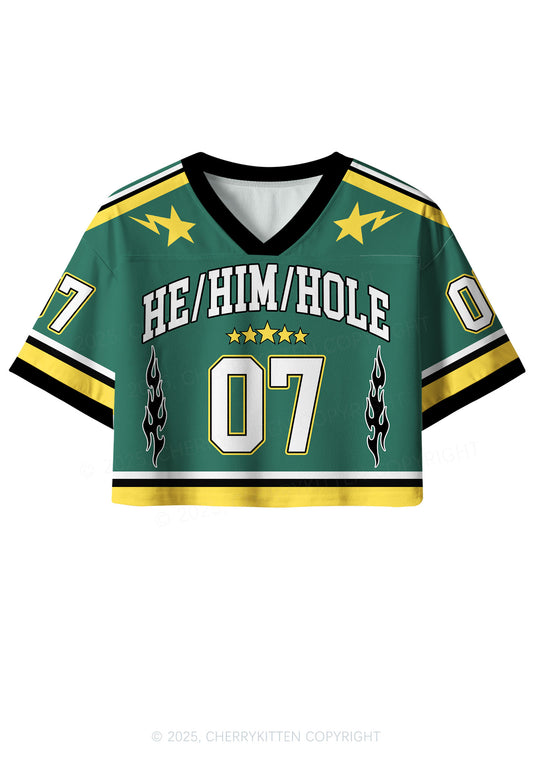 Custom Green He Him Hole Pride Y2K Crop Sport Jersey Shirts Cherrykitten
