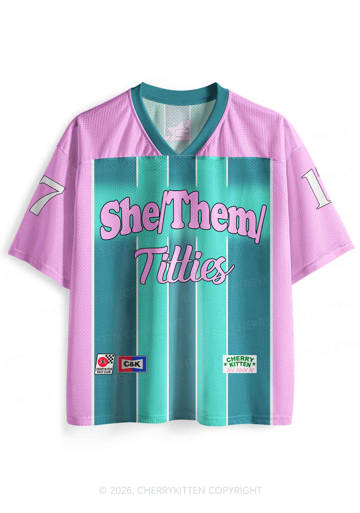 Green Stripes She Them Txtties Pride Y2K Sport Jersey Shirts Cherrykitten