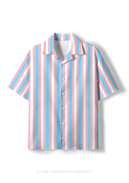 Transgender Flag Pride Y2K Print Shirt Cherrykitten