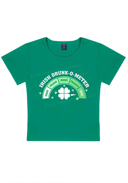 Irish Drunk O Meter St Patricks Y2K Baby Tee Cherrykitten