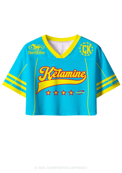 Custom Blue Ketamxxe Y2K Crop Sport Jersey Shirts Cherrykitten
