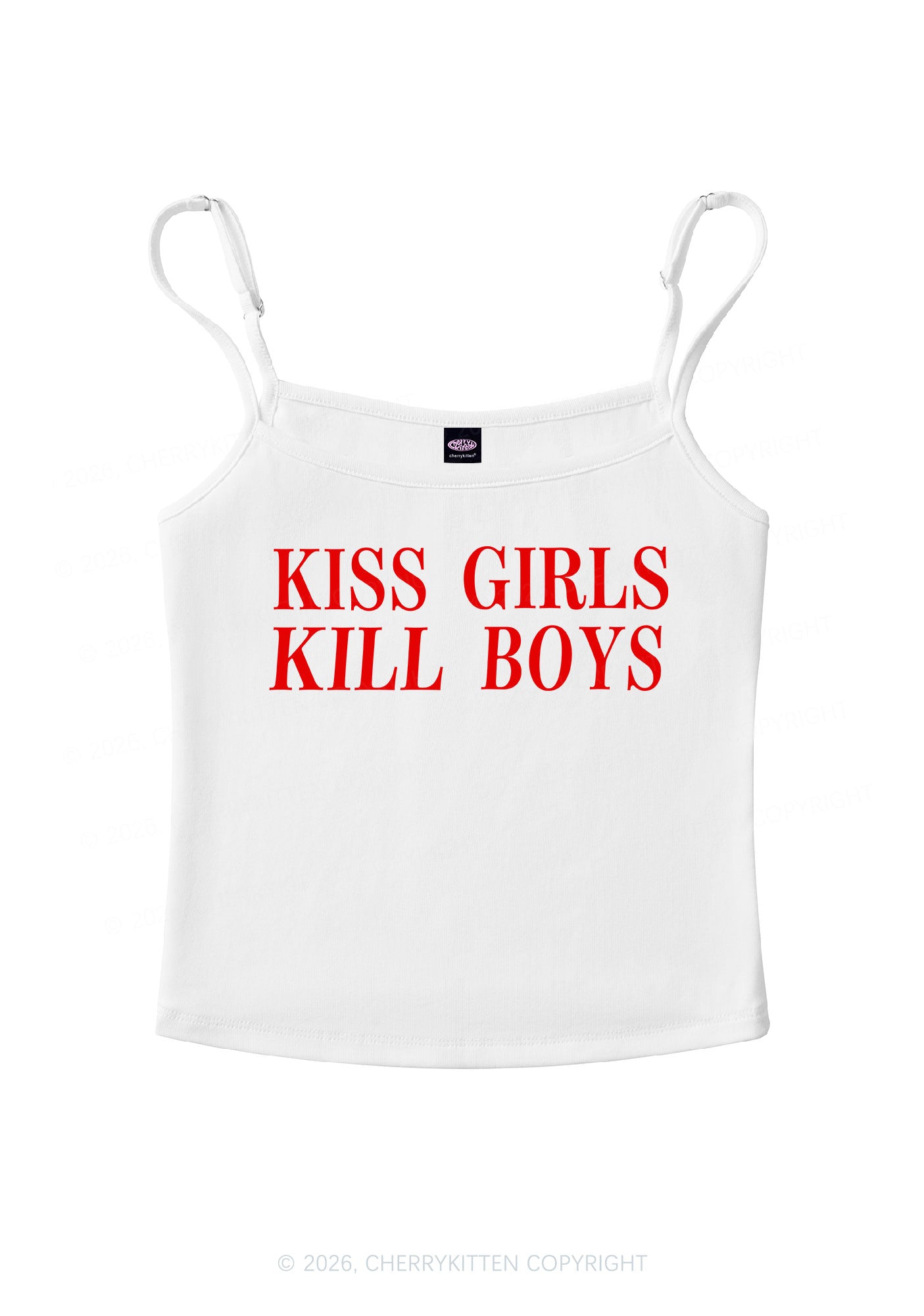 Kiss Girls Kill Boys Pride Y2K Spaghetti Strap Cami Cherrykitten