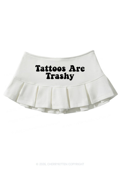 Tattoos Are Trashy Y2K Mini Pleated Skirts Cherrykitten
