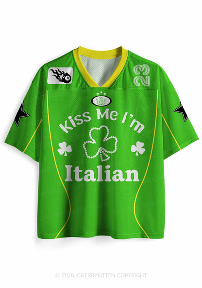 Custom Kiss Me Im Italian St Patricks Y2K Sport Jersey Shirts Cherrykitten
