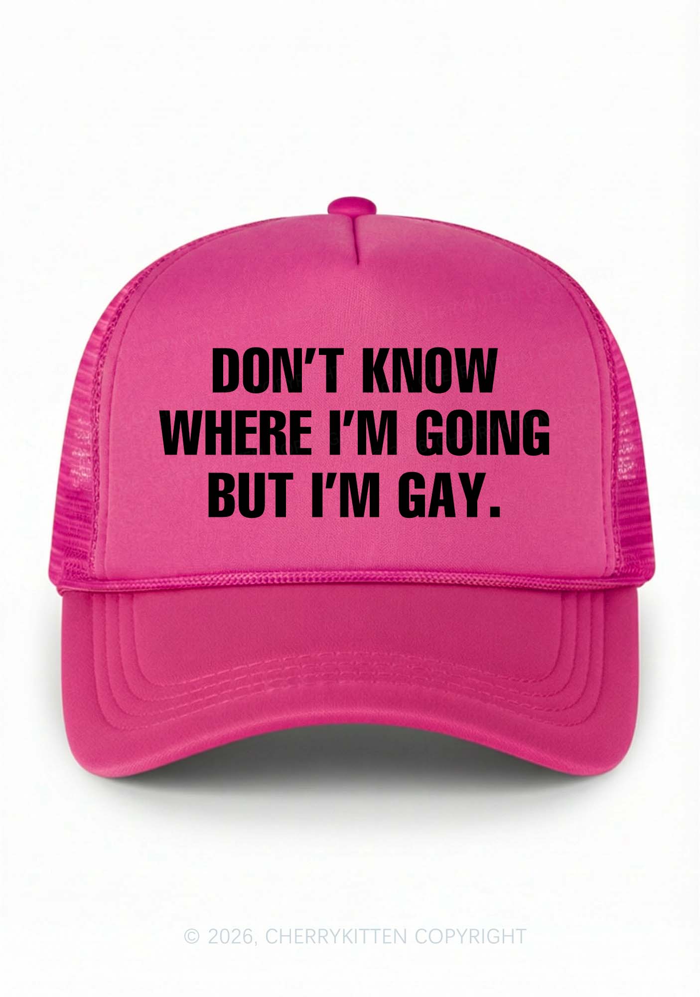 But Im Gay Pride Y2K Trucker Hat Cherrykitten