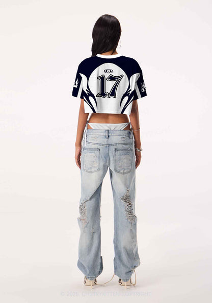 Gothic Cross Faggot Pride Y2K Crop Sport Jersey Shirts Cherrykitten