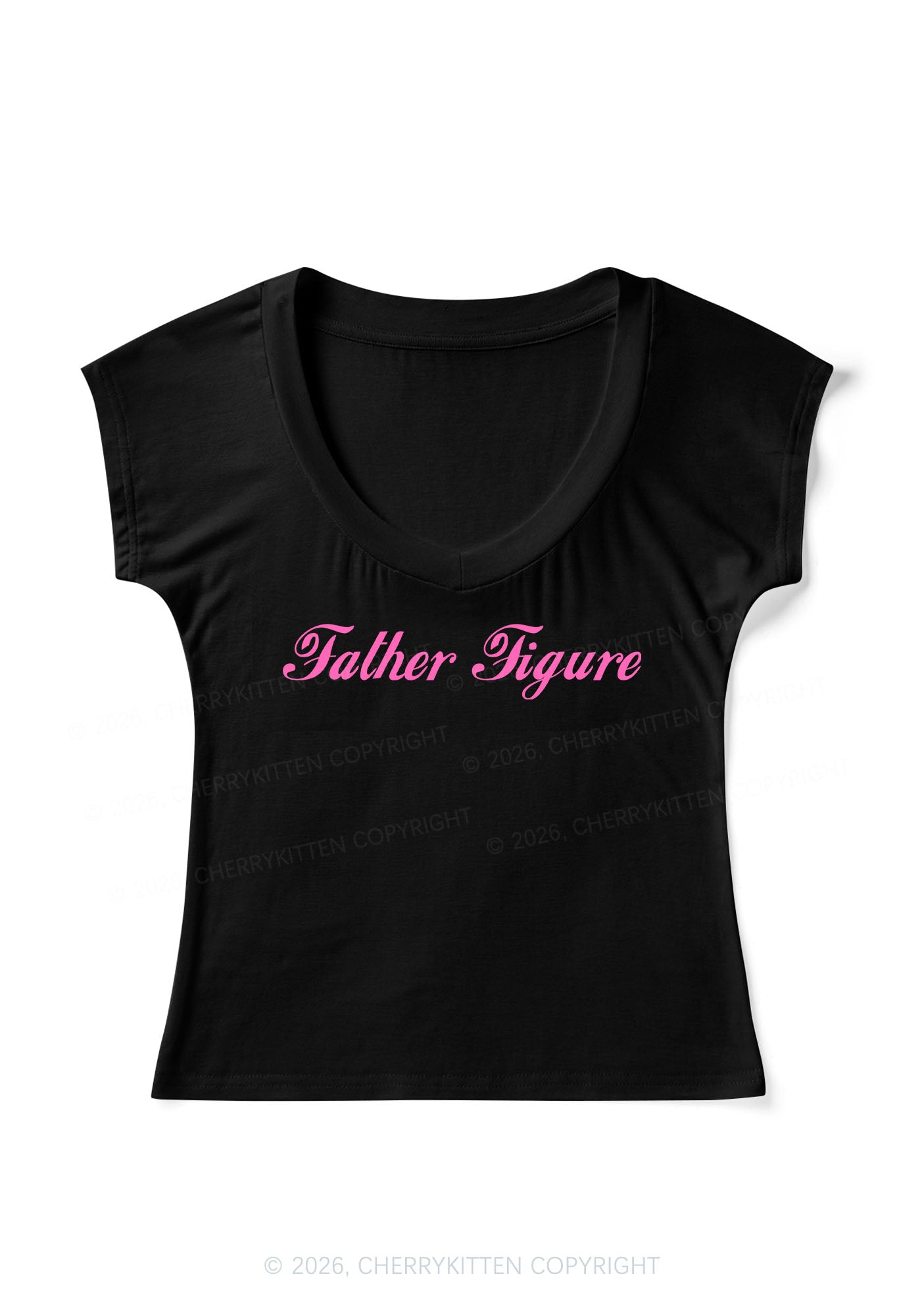 Father Figure Y2K V Neck T Shirts Cherrykitten