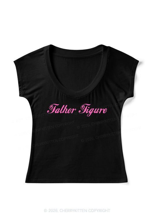 Father Figure Y2K V Neck T Shirts Cherrykitten