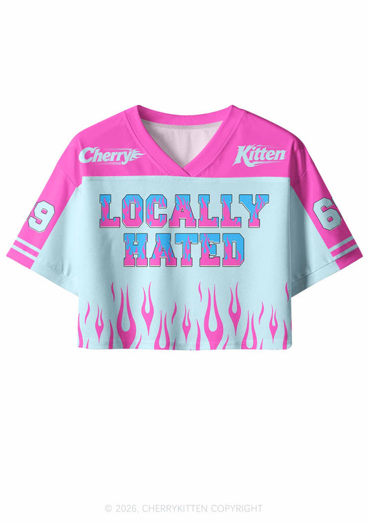 Locally Hated Y2K Crop Sport Jersey Shirts Cherrykitten