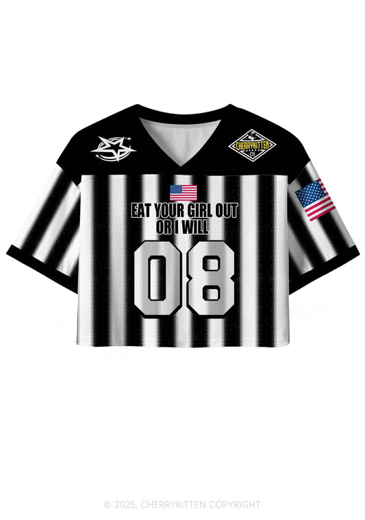 Custom Black Eat Your Girl Out Pride Y2K Crop Sport Jersey Shirts Cherrykitten
