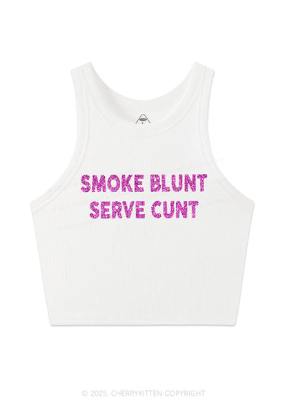 Glitter Smoke Blunt Y2K Crop Tank Top Cherrykitten