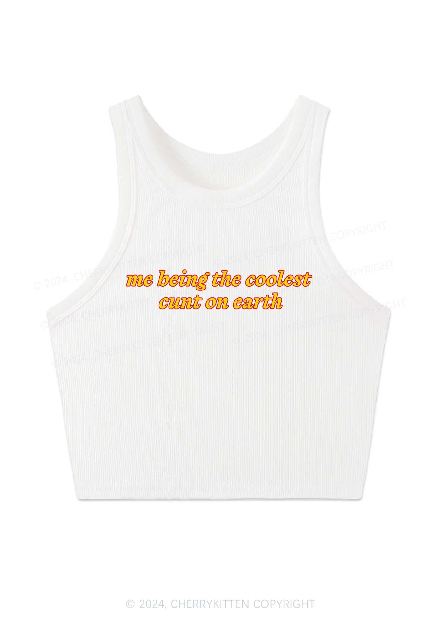 Coolest Cxnt On Earth Y2K Crop Tank Top Cherrykitten