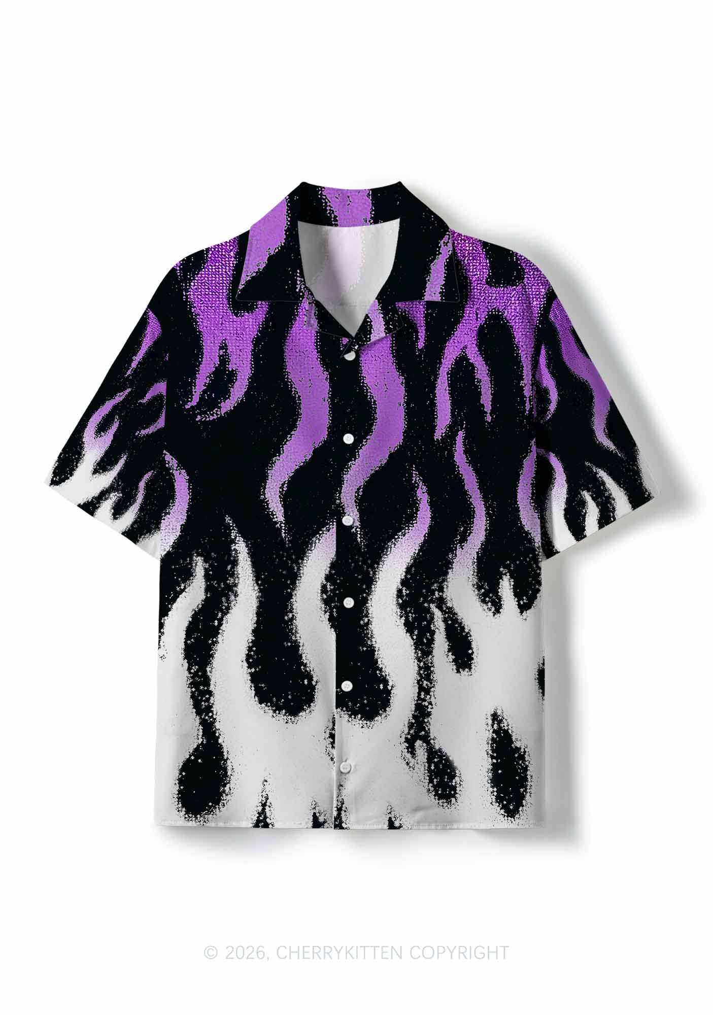Asexual Flame Pride Y2K Print Hawaiian Shirt Cherrykitten