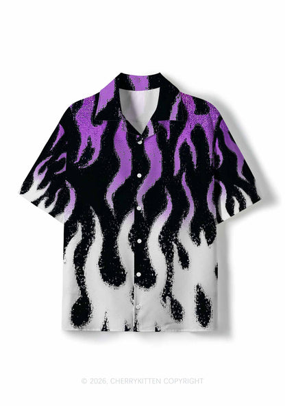 Asexual Flame Pride Y2K Print Hawaiian Shirt Cherrykitten