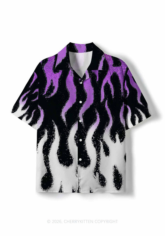 Asexual Flame Pride Y2K Print Hawaiian Shirt Cherrykitten
