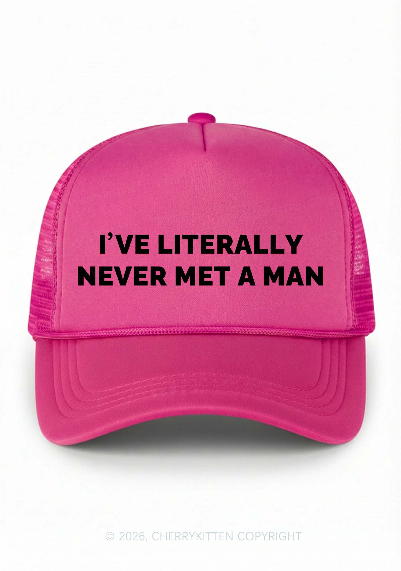 Never Met A Man Pride Y2K Trucker Hat Cherrykitten