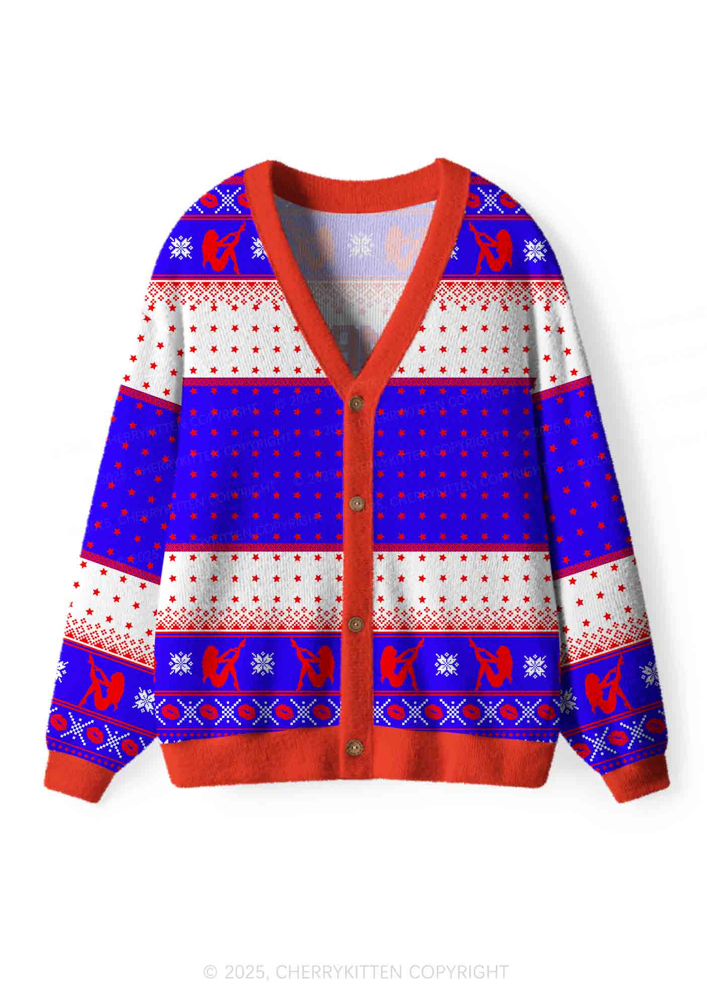 Make America Great Again Y2K Christmas Cardigan Knit Sweatshirt Cherrykitten