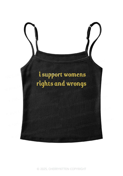 Glitter I Support Women Y2K Spaghetti Strap Cami Cherrykitten