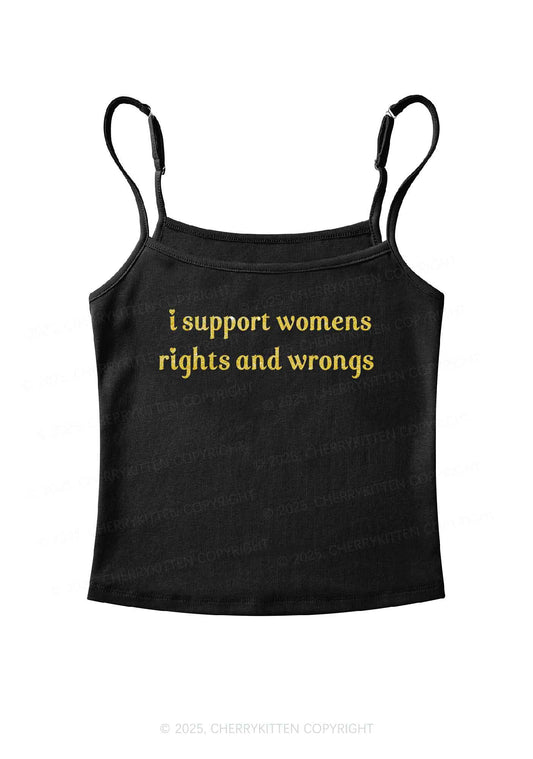 Glitter I Support Women Y2K Spaghetti Strap Cami Cherrykitten